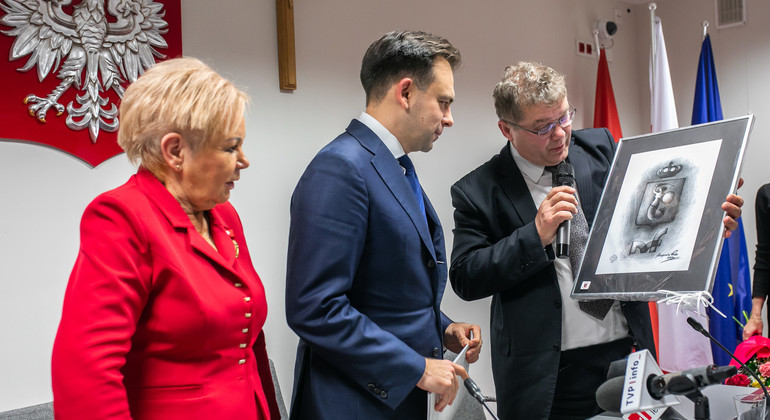 Minister Finansów z wizytą w Starostwie Powiatowym w Mielcu